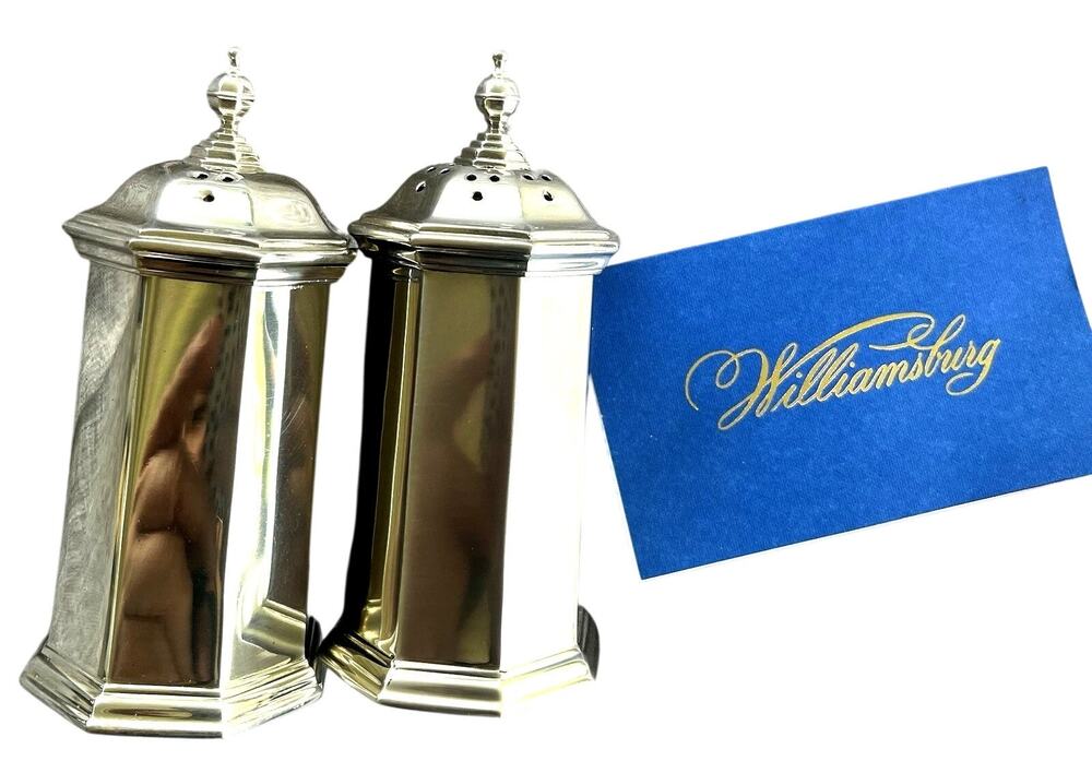 Kirk Stieff Williamsburg Pewter Salt & Pepper Shakers NIB